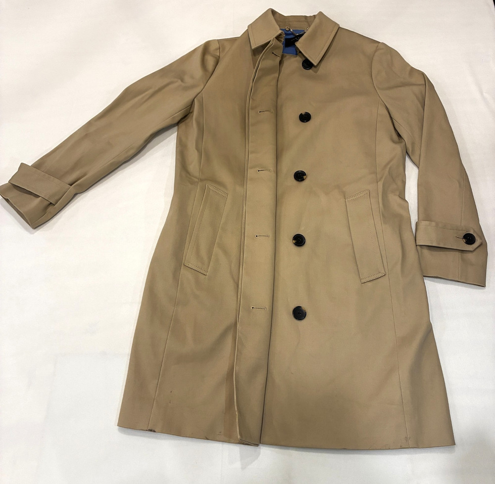 ANN TAYLOR Women's Trench Coat Size M Petite Khaki Color